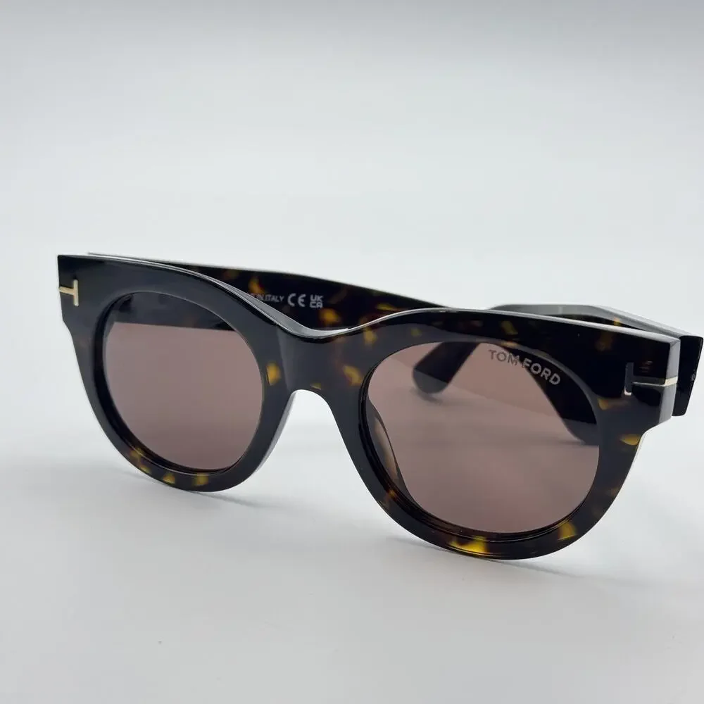Tom Ford Sunglasses Marine-02 TF1315 52E Havana Cat Eye Frame Brown Lens 50mm